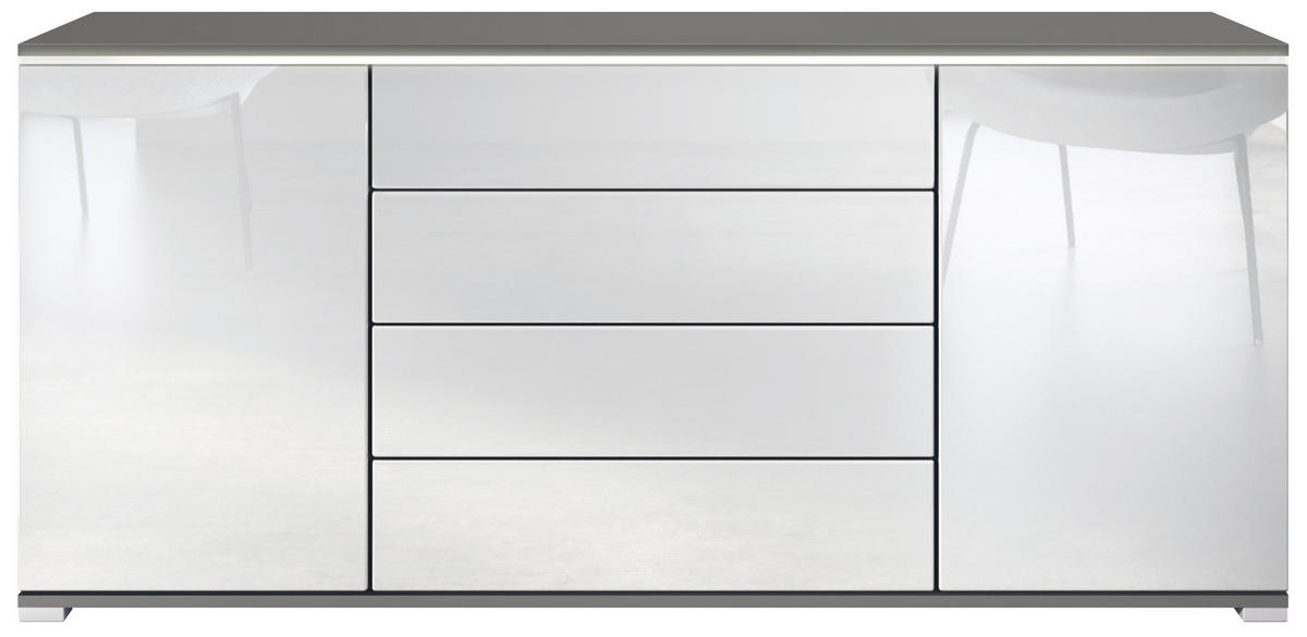 SIDEBOARD Faro Weiß Hochglanz - Weiß Hochglanz, Holzwerkstoff (166.5/75.5/35cm) - Vladon