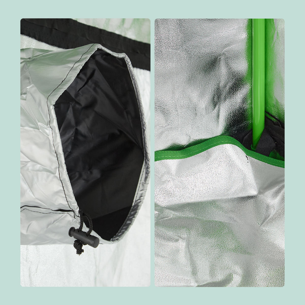 GROWZELT - Schwarz, Kunststoff/Textil (100/200/100cm) - Relaxdays