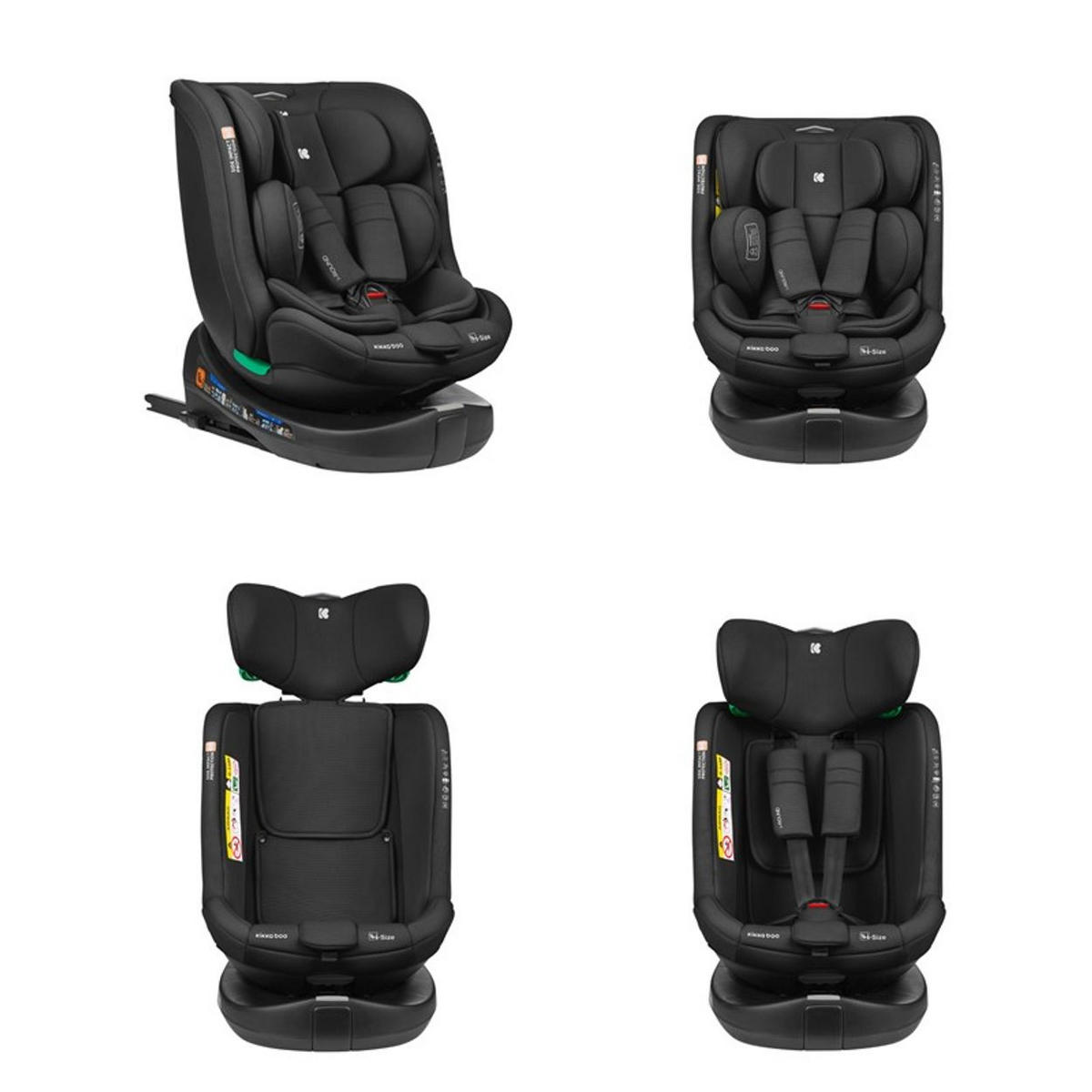 KINDERSITZ i-Round i-Size schwarz (40-150cm) Isofix, 360-Grad-Drehung, Gurt - Schwarz, Textil (45/60/51cm) - Kikka boo