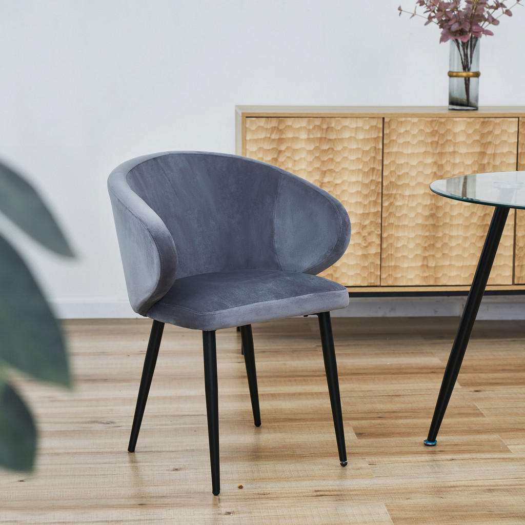 Thumbnail - Svita Esszimmerstühle, Dunkelgrau, Textil, 57x77x56 cm, Esszimmer, Stühle, Esszimmerstühle, Vierfußstühle