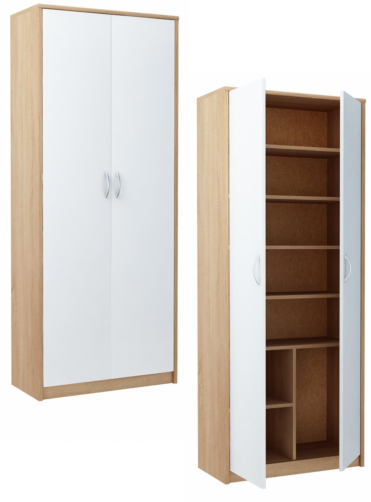 BÜCHERREGAL R4 Sonoma Eiche-Weiß 74/35/180 cm - Weiß/Sonoma Eiche, Holzwerkstoff (74/180/35cm) - Matkam Möbel