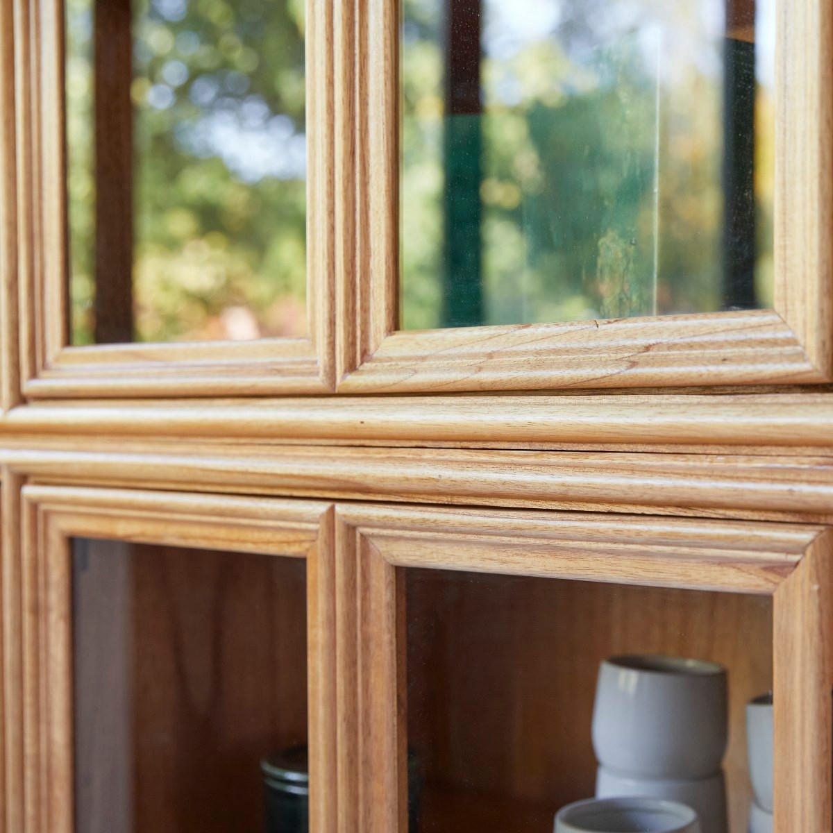 VITRINENSCHRANK Alex Natur aus Helles Mindiholz - Naturfarben, Holz (120/160/41cm) - Tikamoon