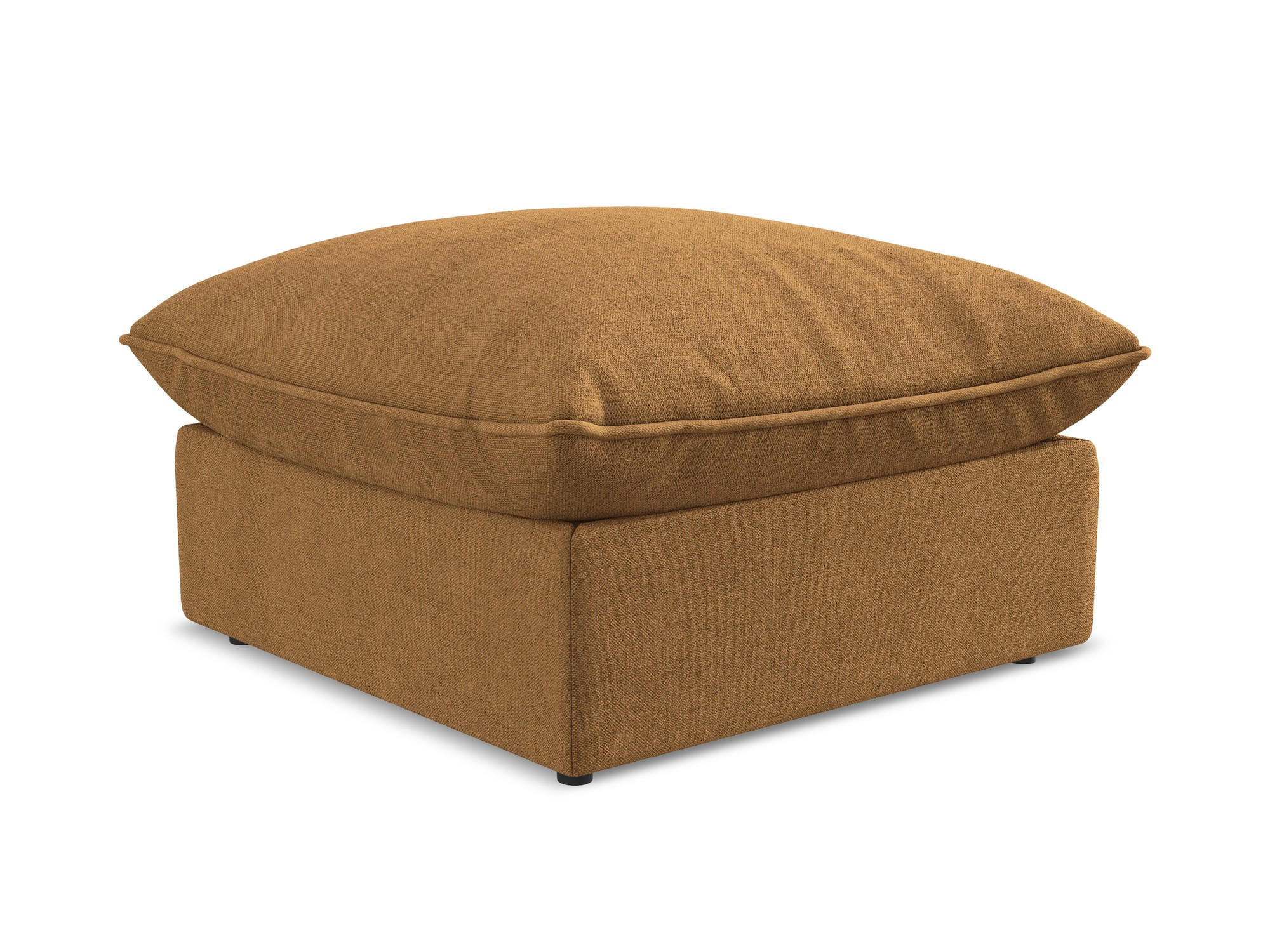 POUF Strukturstoff Orange - Terracotta/Schwarz, Holzwerkstoff/Kunststoff (75/45/75cm) - Makamii