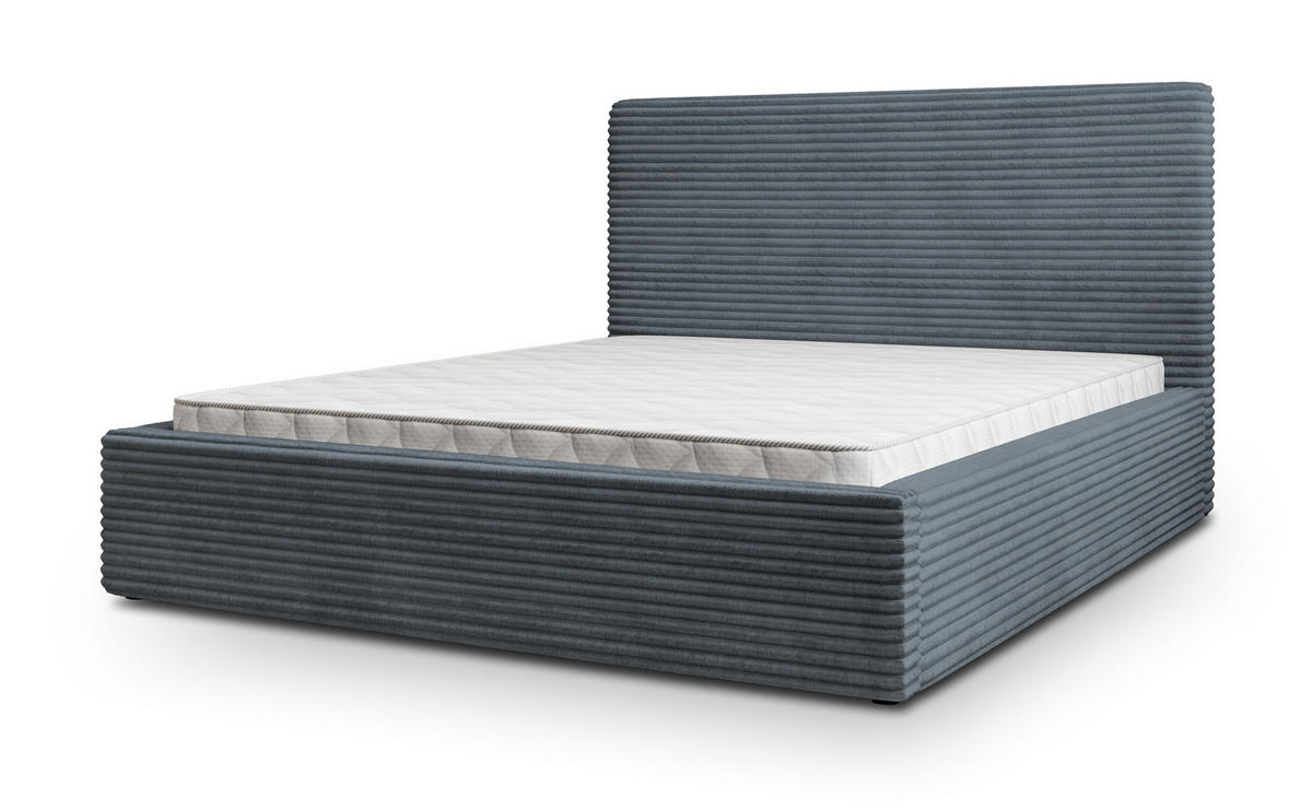 POLSTERBETT MIRETTI 140x200 cm mit Bettkästen - Grau - Grau, Holz (140/200cm) - MASSENO