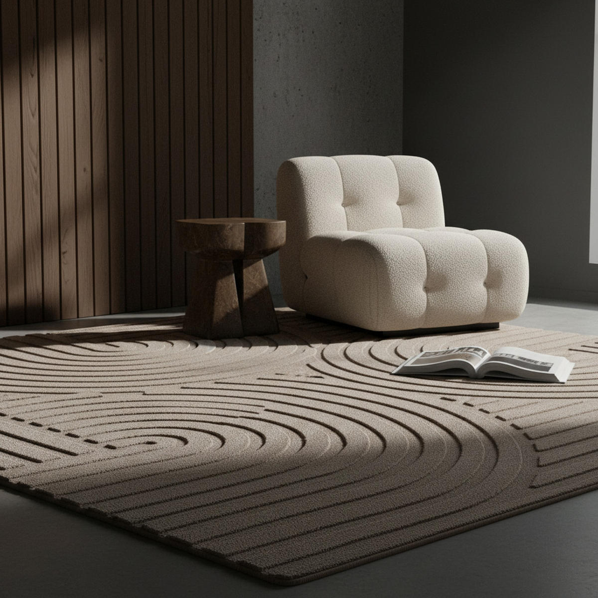 TEPPICH Kurzflor Bohemian Modern Waschbar Schlafzimmer Strapazierfähig Beige 140x200 cm – LAVAREDO - Beige, Textil (140/200cm) - KADIMA DESIGN