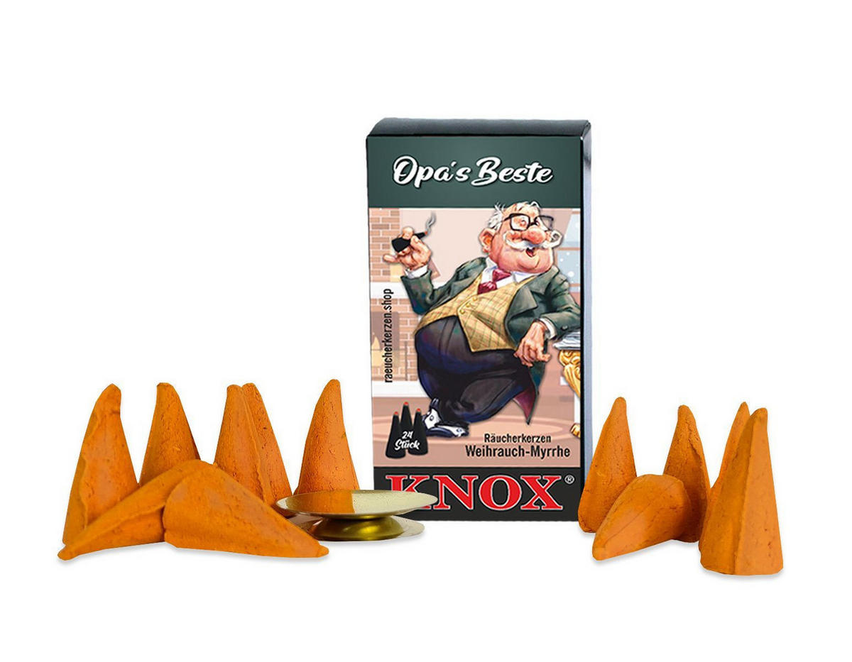 RÄUCHERKERZEN Sparset Orange-Riesen, Glimmschale, Opas Beste Weihrauch - Multicolor, Metall (6.5/2.3/12.5cm)