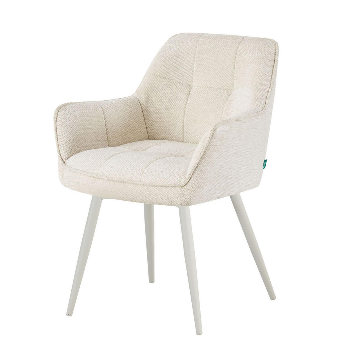 ESSZIMMERSTUHL THOMAS-JILL 2er-Set 4-Fuss-Gestell - Creme/Weiß, Textil (61/82/62cm) - DUBI Möbel