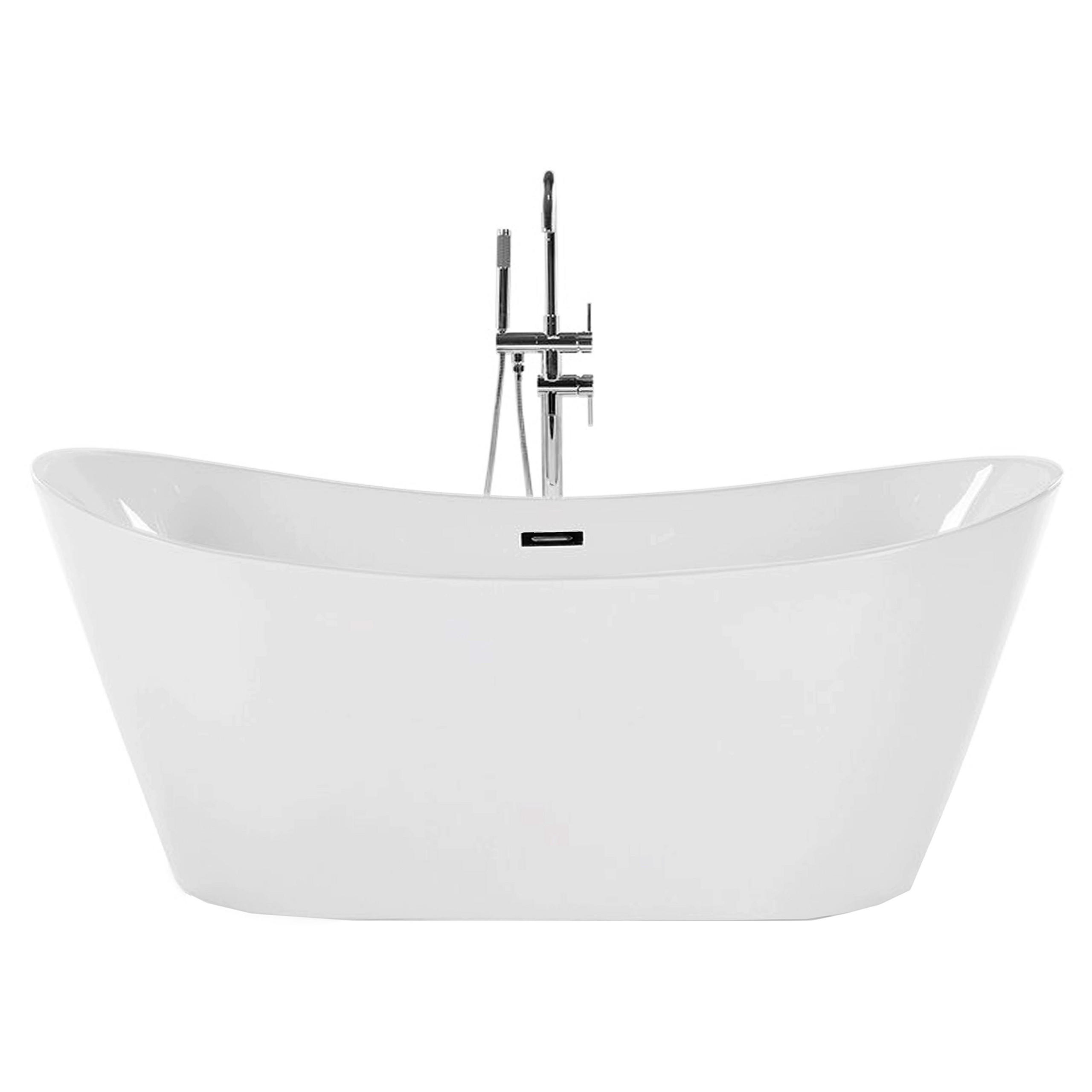 BADEWANNE FREISTEHEND 76x160x72 cm weiß Antigua - Weiß, Kunststoff (76/72/160cm) - Beliani