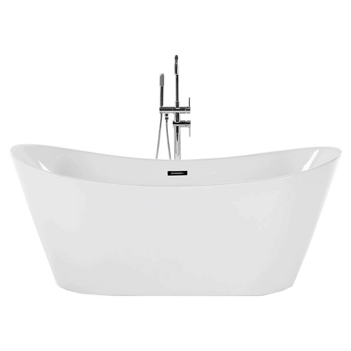 BADEWANNE FREISTEHEND 76x160x72 cm weiß Antigua - Weiß, Kunststoff (76/72/160cm) - Beliani