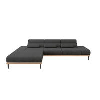 ELEKTRISCHES ECKSOFA Links MONA 316x205x85 Dunkelgrau Velours - Anthrazit, Holzwerkstoff/Textil (316/205cm) - ALTDECOR