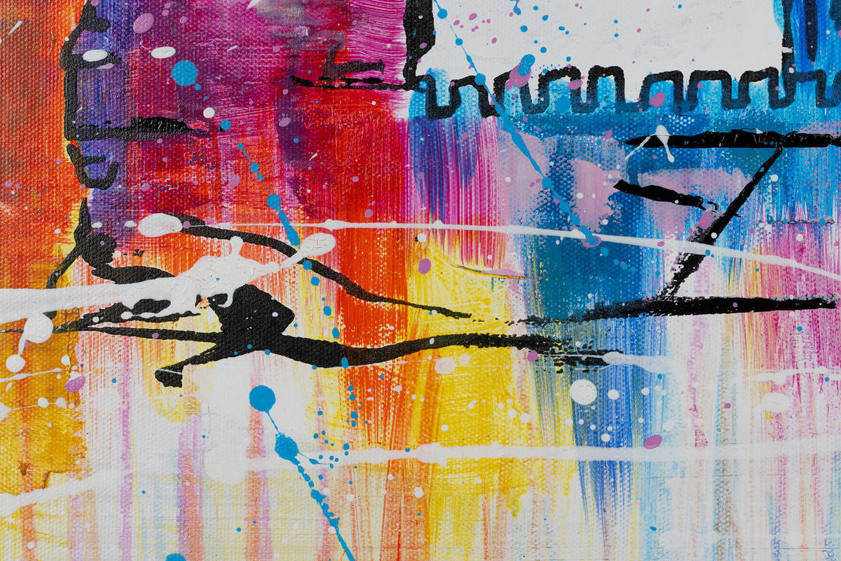 ACRYLBILD HANDGEMALT 120/60 cm - Multicolor/Grau, Holz/Textil (1.7/60cm) - KUNSTLOFT