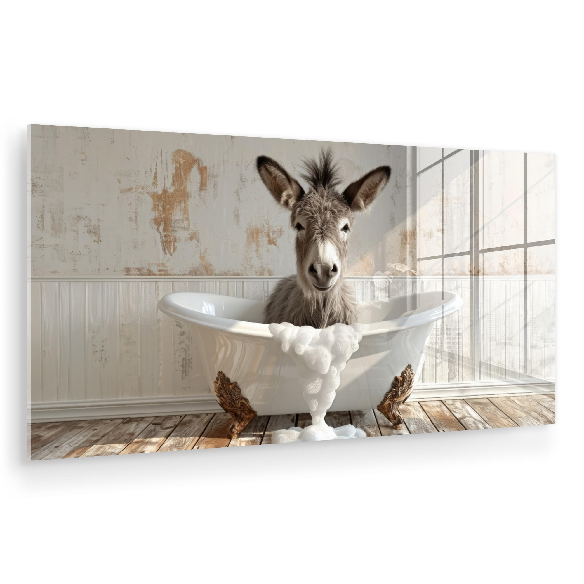 MuchoWow Acrylglasbild Weiß 120x60 cm