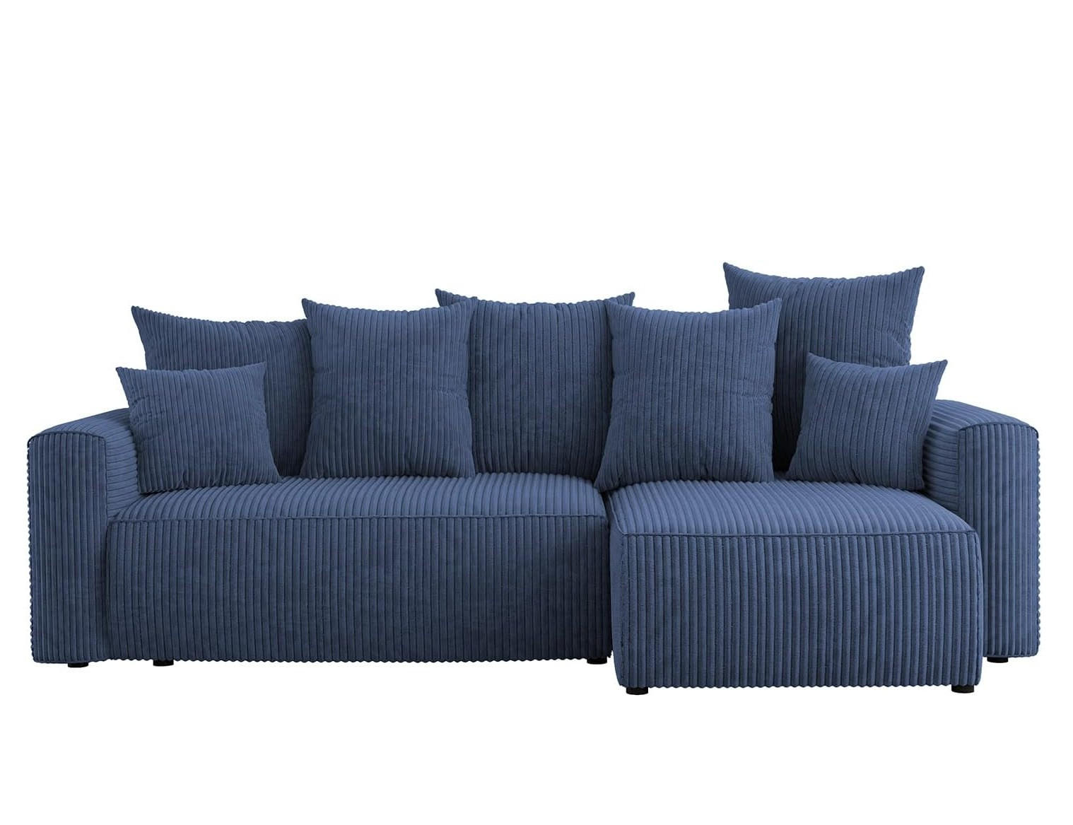 ECKSOFA DAVE L - Blau/Schwarz, Holzwerkstoff (238/87cm) - Meblini