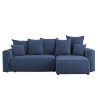 ECKSOFA DAVE L - Blau/Schwarz, Holzwerkstoff (238/87cm) - Meblini