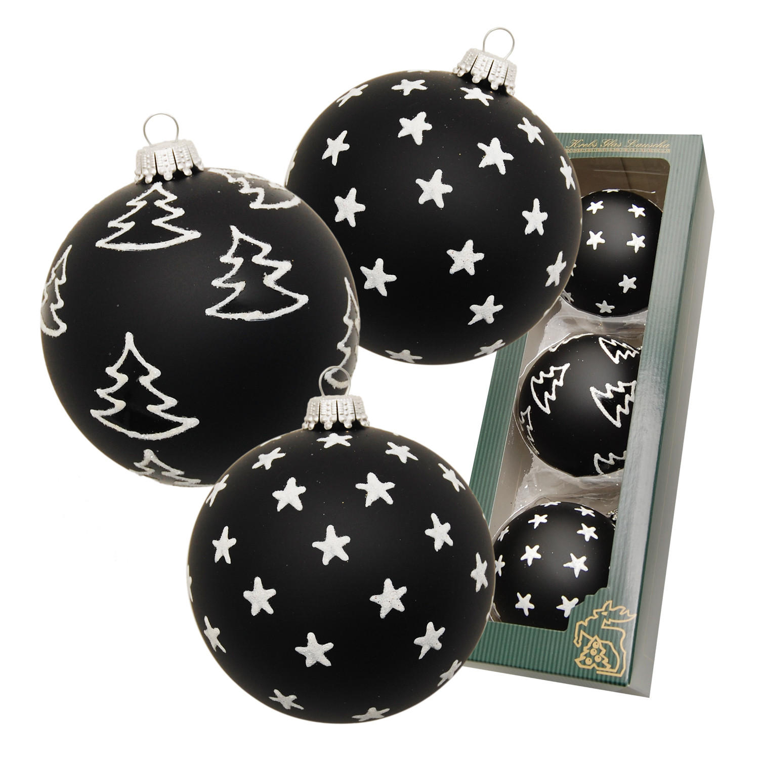 Krebs Glas Lauscha Christbaumkugeln Schwarz 7x8x7 cm