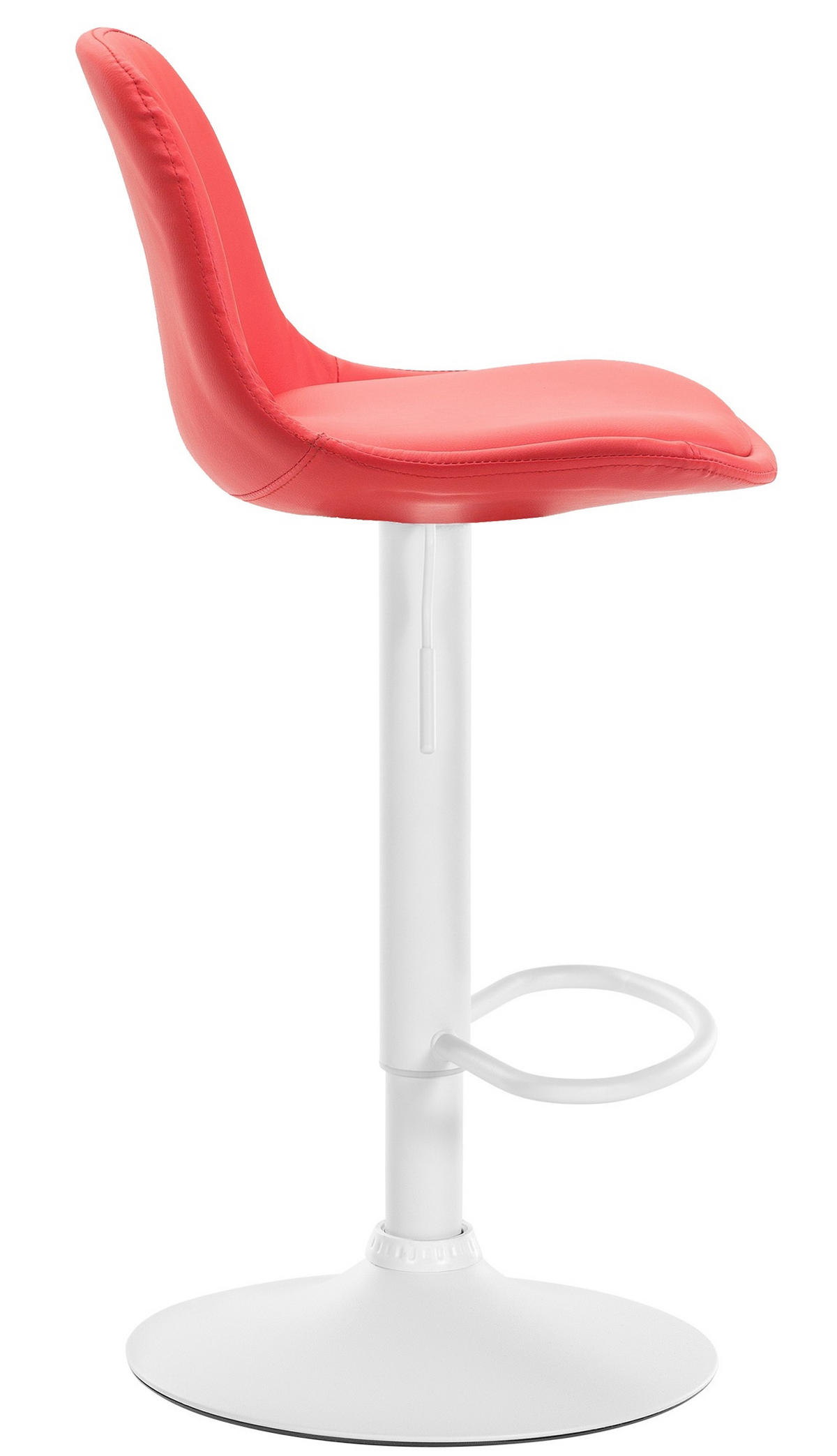 BARHOCKER Lederlook rot - Rot/Weiß, Textil/Metall (39/82/43cm) - CLP