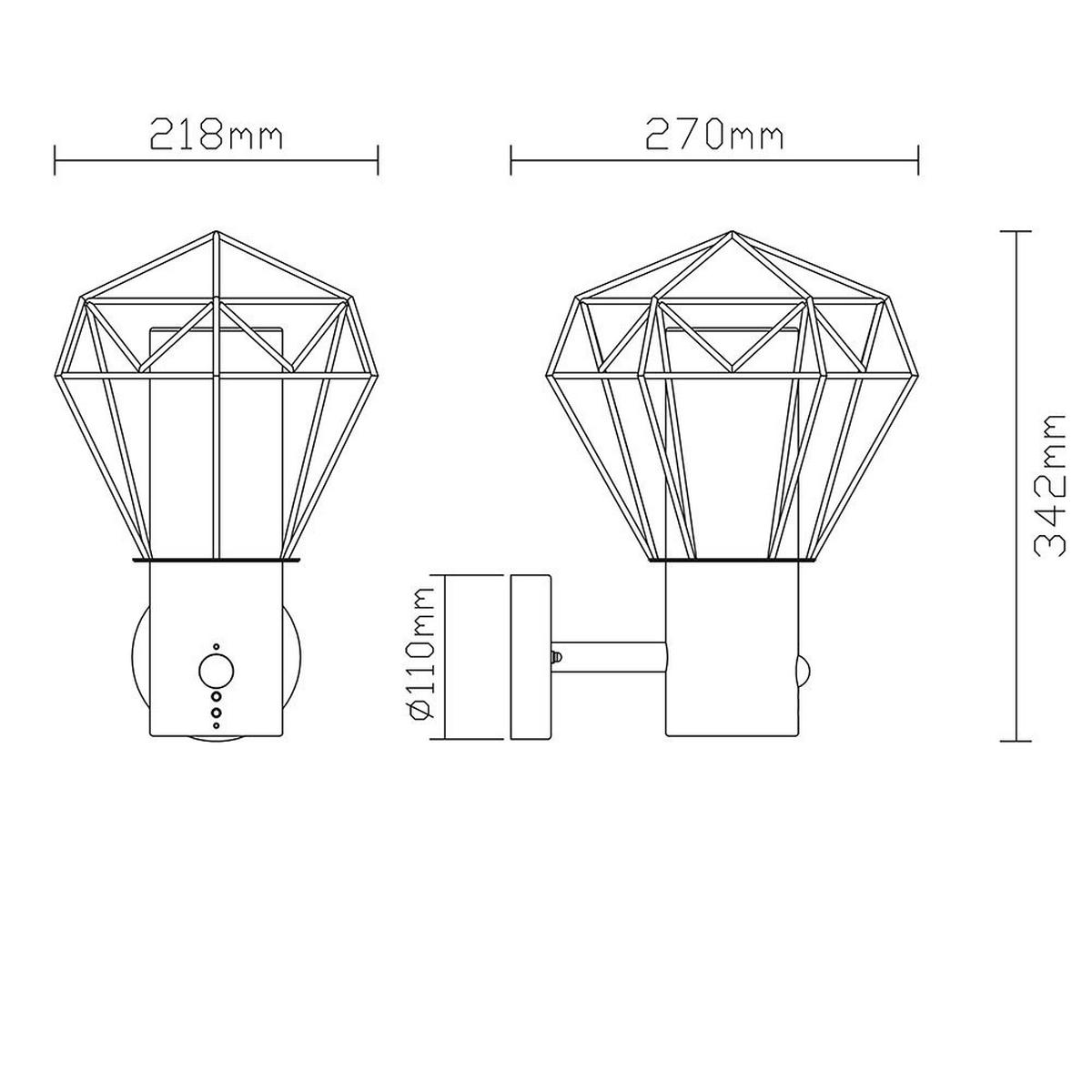 LED AUSSEN-WANDLEUCHTE HORACE Schwarz - Schwarz, Metall (27.5/34/22.5cm) - Globo Lighting