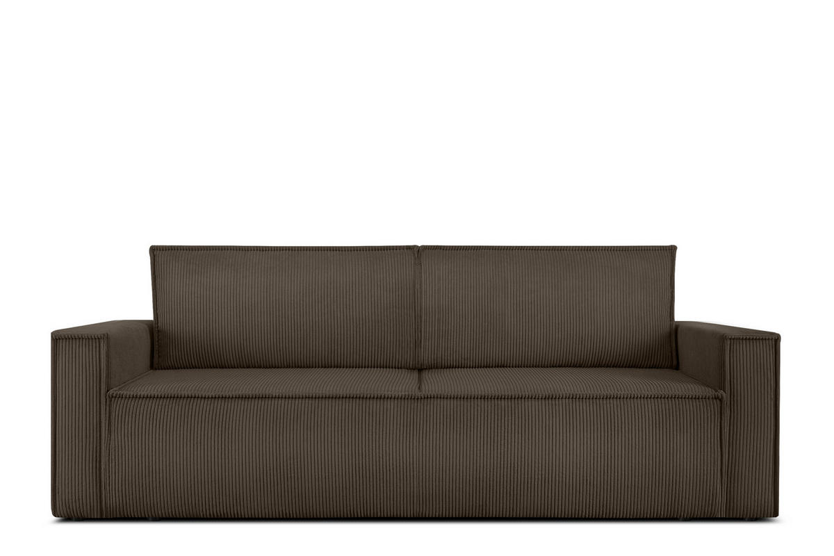 SCHLAFSOFA NAPI in Pet Friendly Cord-Stoff, braun - Schwarz/Braun, Textil (228/89/101cm) - KONSIMO®