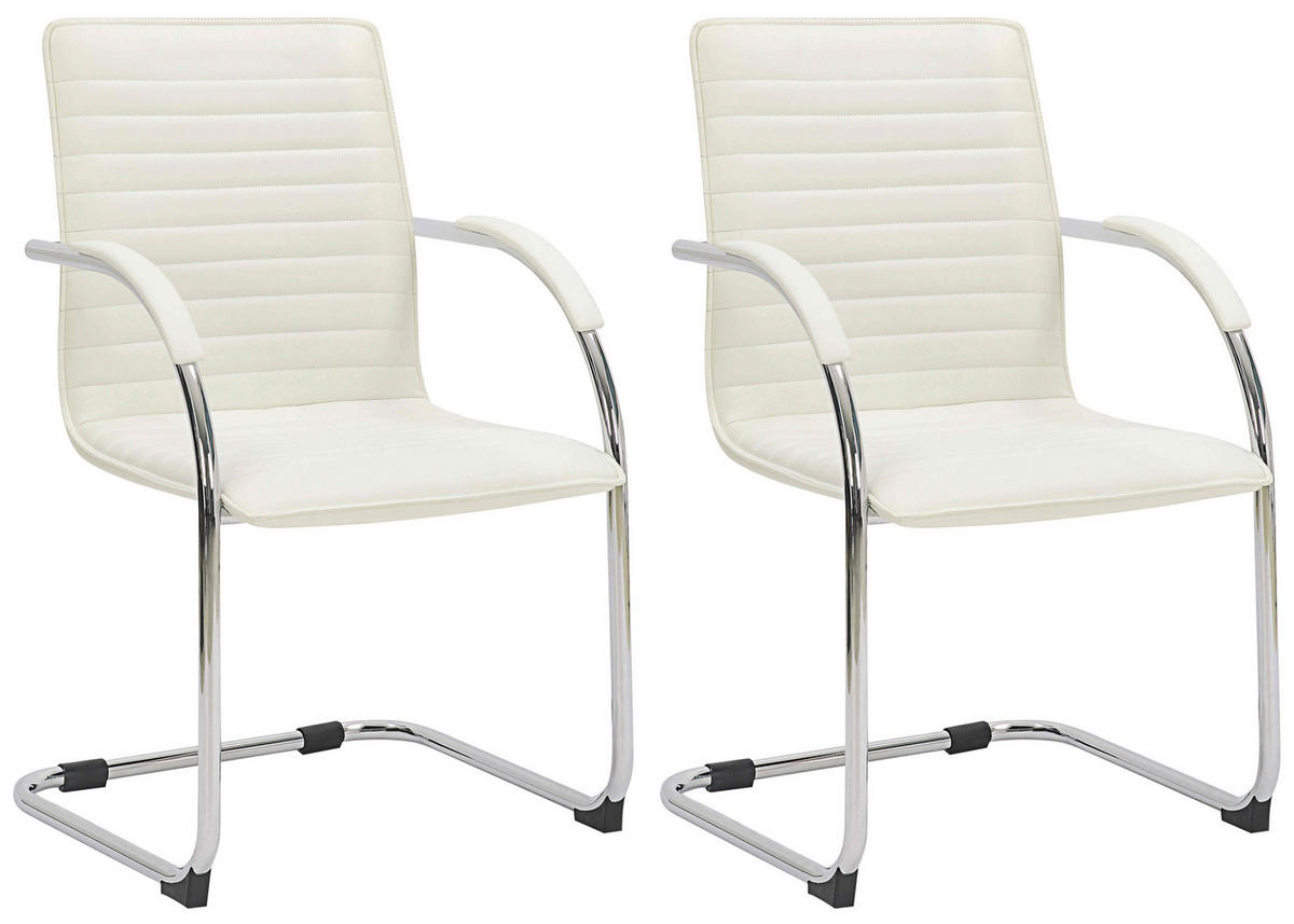 SCHWINGSTUHL 2er Set Lederlook Creme - Creme, Textil/Metall (56/95/60cm) - CLP