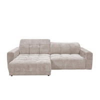 ECKSCHLAFSOFA mit elektronische Sitztiefenverstellung - Beige/Schwarz, Kunststoff/Textil (297/170cm) - ed exciting design