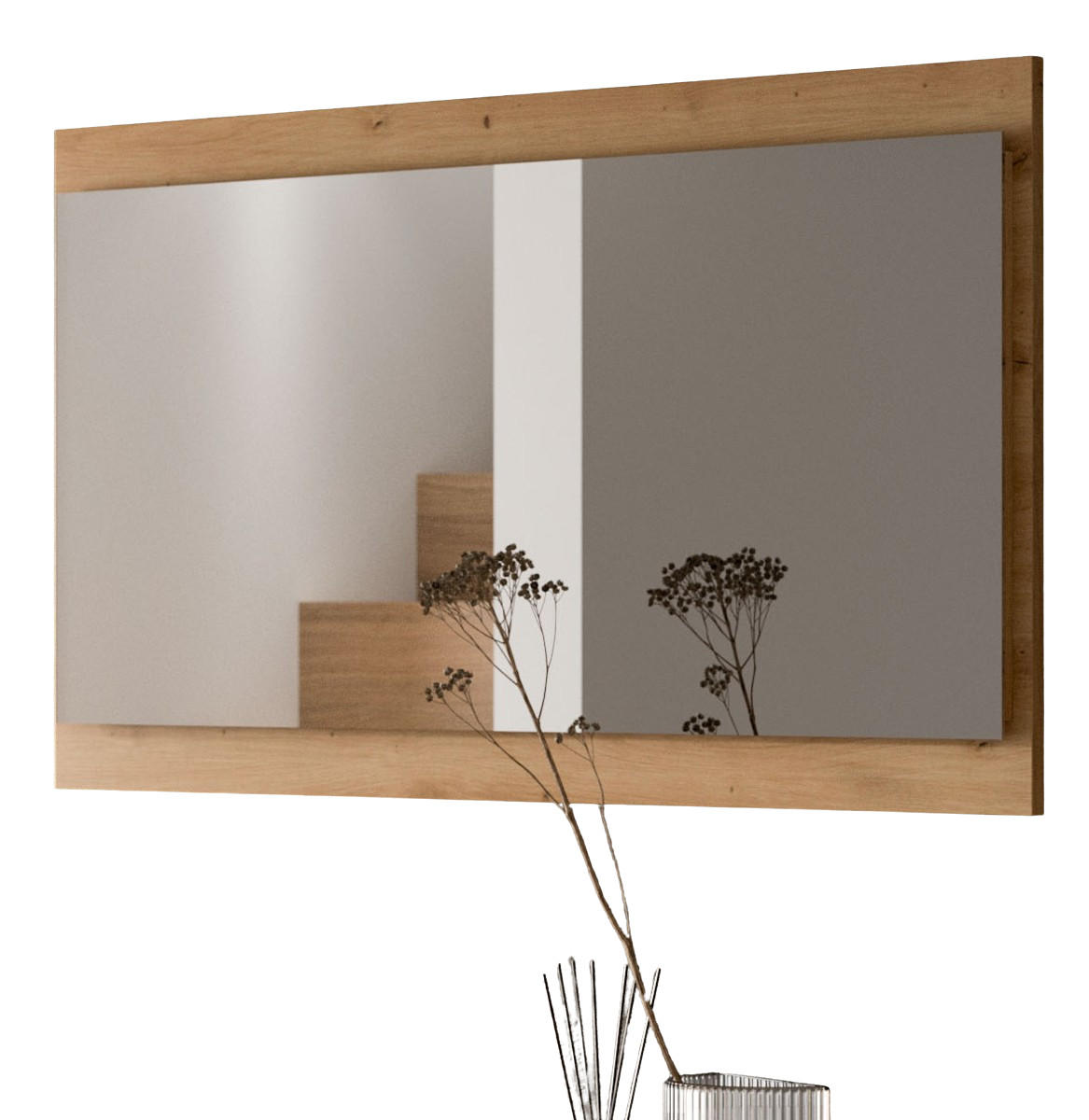 GARDEROBENSPIEGEL Artisan Eiche hängend, Wandspiegel 110 x 60 cm - Eiche Artisan, Glas/Holzwerkstoff (110/60/6cm) - Inn.Furn