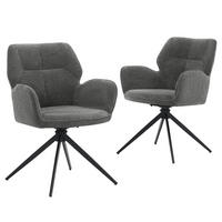 STUHL mit Samtbezug stabil Grau 45x53.5x84 cm Metall 2er-Set - Grau, Metall (45/84/53.5cm) - SONNENH