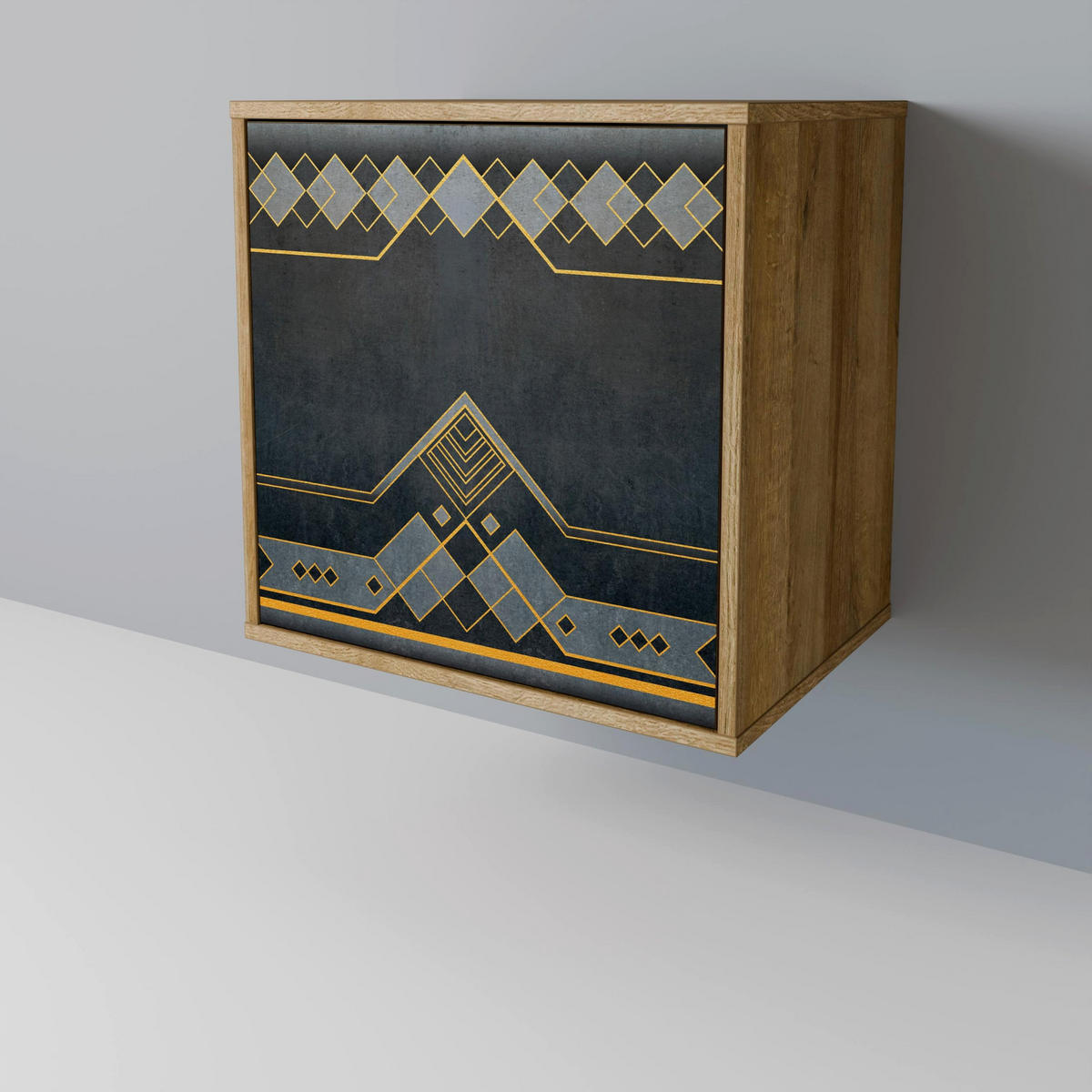 SIDEBOARD ROYAL ORDINARINESS, Eichefarben, 57,5x42x77,5 cm, Schräge Buchenholzfüße - Eichefarben/Buchefarben, Holzwerkstoff/Buchenholz (57.5/77.5/42cm) - SpaceRebels