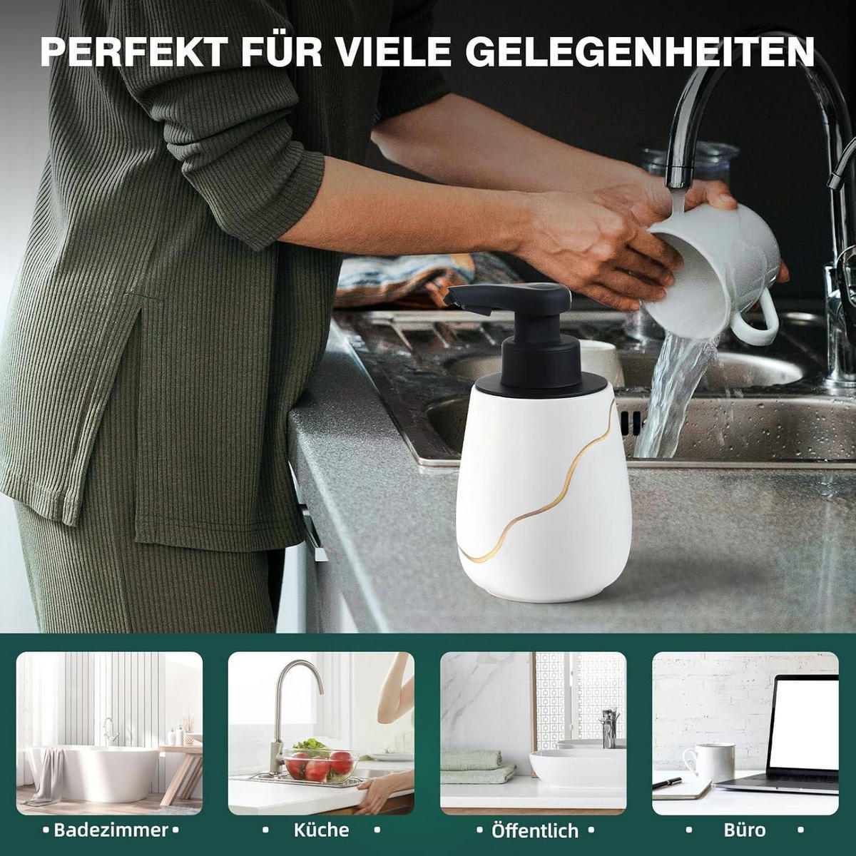 SCHAUMSEIFENSPENDER Automatisch Keramik Weiß mit Sensor - Weiß, Keramik (9/17/10cm)