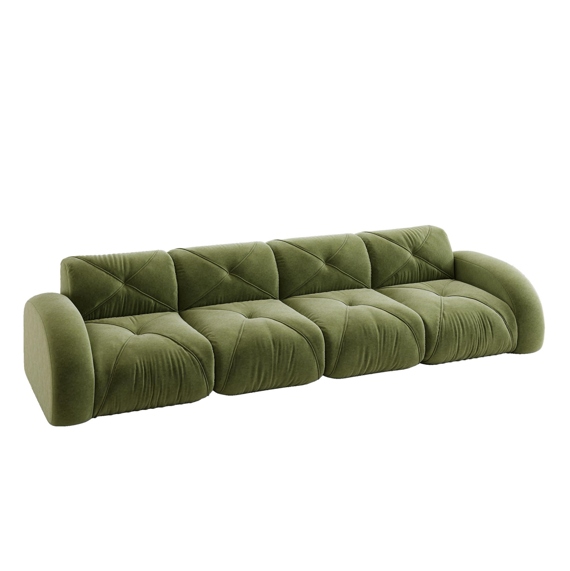 Modenvie Modulsofa Grün 95x76x358 cm