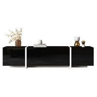 TV-ELEMENT mit 3 Türen und Schublade 170 cm Schwarz-Weiß Hochglanz - Schwarz, Holzwerkstoff (30/39/170cm) - Beauniv