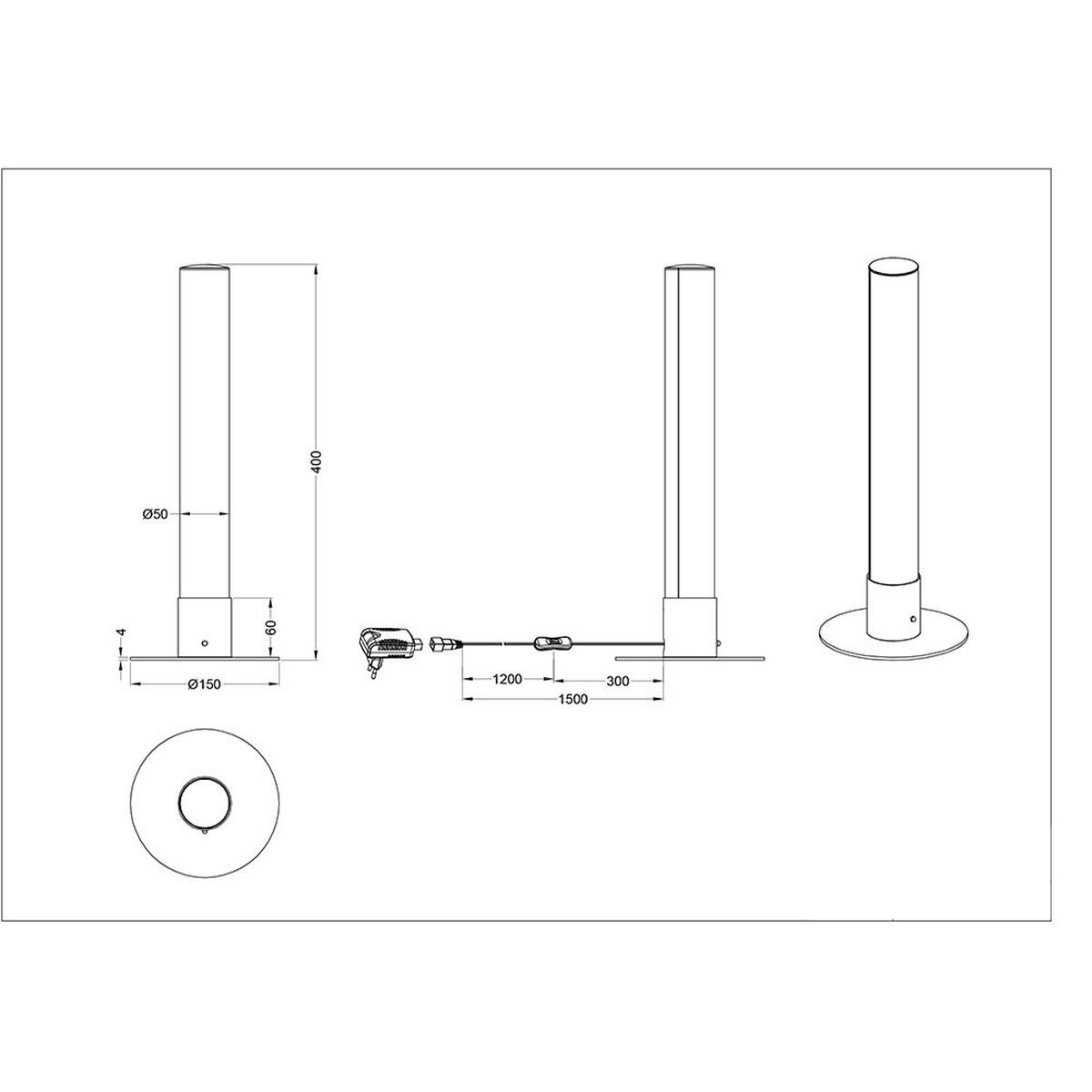 LED TISCHLEUCHTE Leia Silber Chrom - Silberfarben, Metall (15/15/40cm)