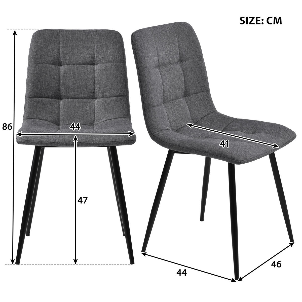 ESSTISCHSET 117 Cm Mit 4 Stühlen, Rechteckig, Dunkelgrau, Schwarz - Weiß, Holzwerkstoff (117/75/68cm) - FLIEKS