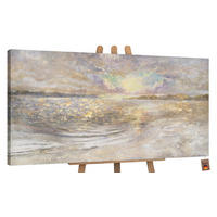 GEMÄLDE Meer Dämmerung auf Keilrahmen 200x100 cm - Beige, Holz (200/100cm) - YS-art gallery