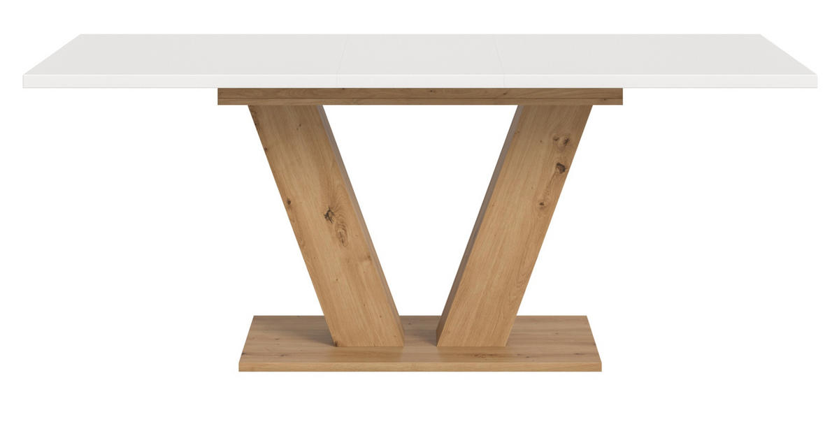 ESSTISCH weiß, Eiche Artisan, Küchentisch ausziehbar 150 - 190 cm - Eiche Artisan/Weiß, Holzwerkstoff/Metall (150/90/76cm) - Inn.Furn