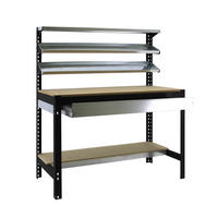 WERKBANK BUFFALO mit Frontablage und Schubfach | HxBxT 84x90x61cm | Traglast 400kg | Anthrazit - Grau, Metall (90/84/61cm) - PROREGAL