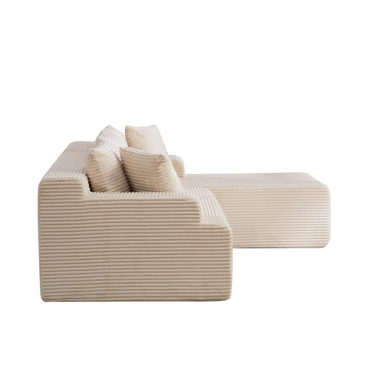 ECKSOFA 272/174/74.5 cm Beige mit rutschfestem Boden - Beige, Textil (174/74.5/272cm) - Oxeza