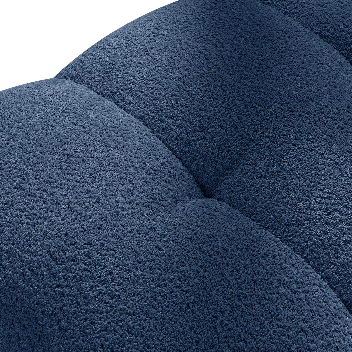 POUF LIRA, Dunkelblau, Bouclé - Dunkelblau, Holz/Holzwerkstoff (96/43/50cm) - KONSIMO®