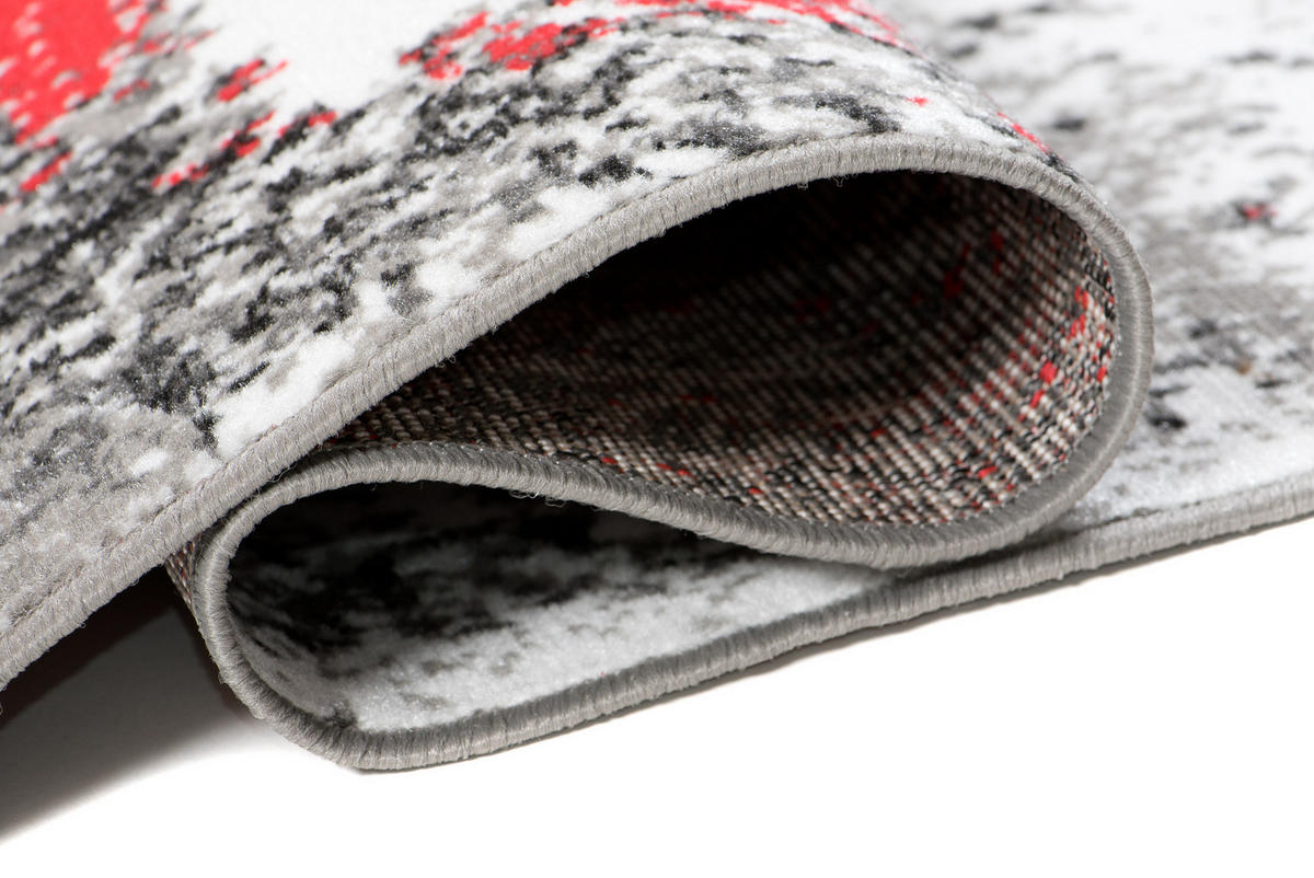 TEPPICH MAYA Rot Meliert Streifen Splash 120/170 cm - Rot, Textil (120/170cm) - Tapiso
