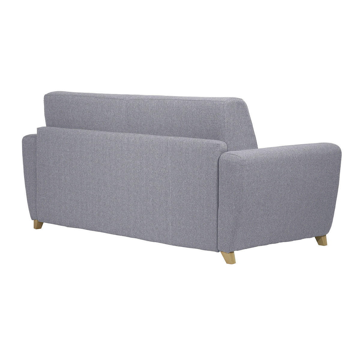 SCHLAFSOFA Skandinavisch Matratze 18 cm Hellgrauer Stoffbezug 3-Sitzer GRAHAM - Hellgrau, Textil (100/88/195cm) - Miliboo