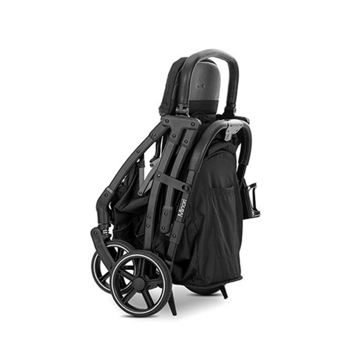 BUGGY Minori faltbar schwarz PU-Räder Getränkehalter Fußabdeckung - Schwarz, Metall (75/50/102cm) - Lorelli