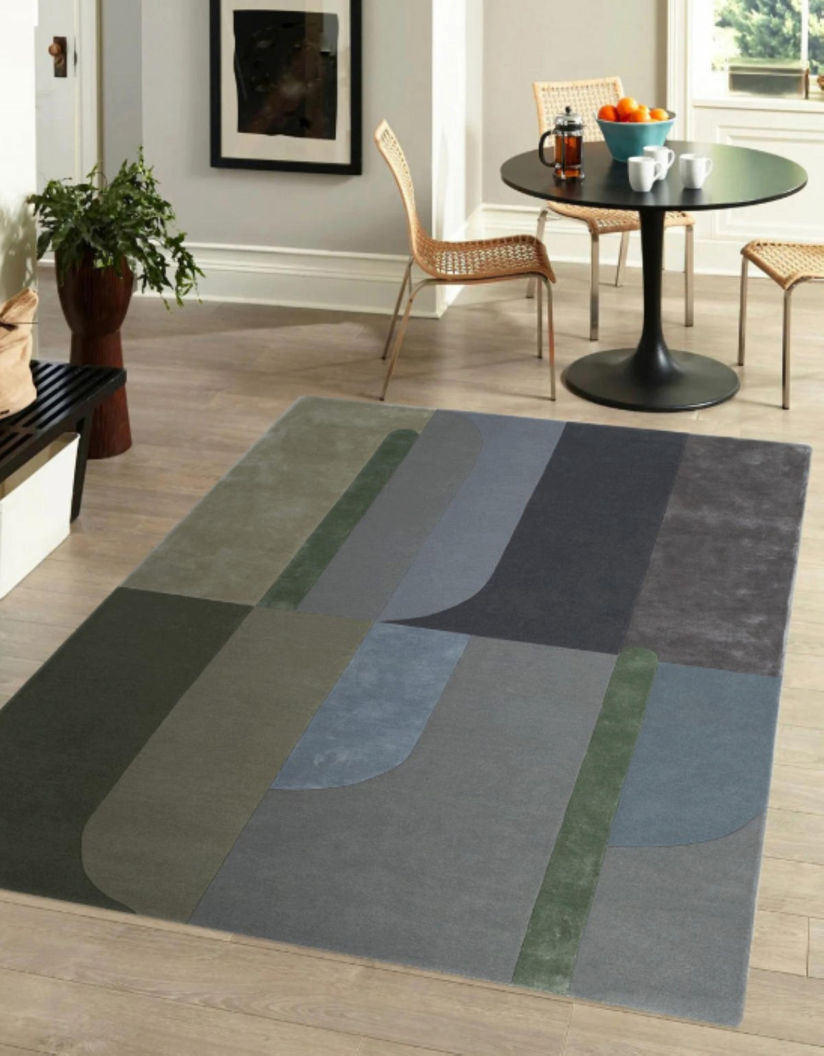 TEPPICH modern handgetuftet Wolle Viskose RICHMOND Grün 200 x 300 cm - Grün, Naturmaterialien (200/300cm) - Novatrend