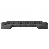 WOHNLANDSCHAFT modulares Sofa Garvo-U3 - 475x190x70 cm Grau Bouclé - Grau, Holzwerkstoff/Textil (475/70/190cm) - ALTDECOR