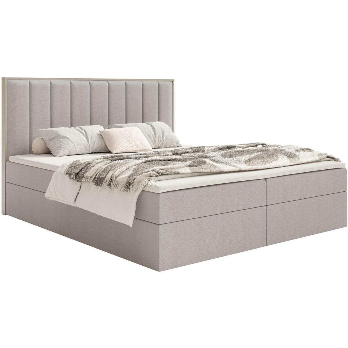 BOXBETT Togents Graubeige Chenille hydrophob 160x200 cm - Taupe, Textil (160/200cm) - Selsey