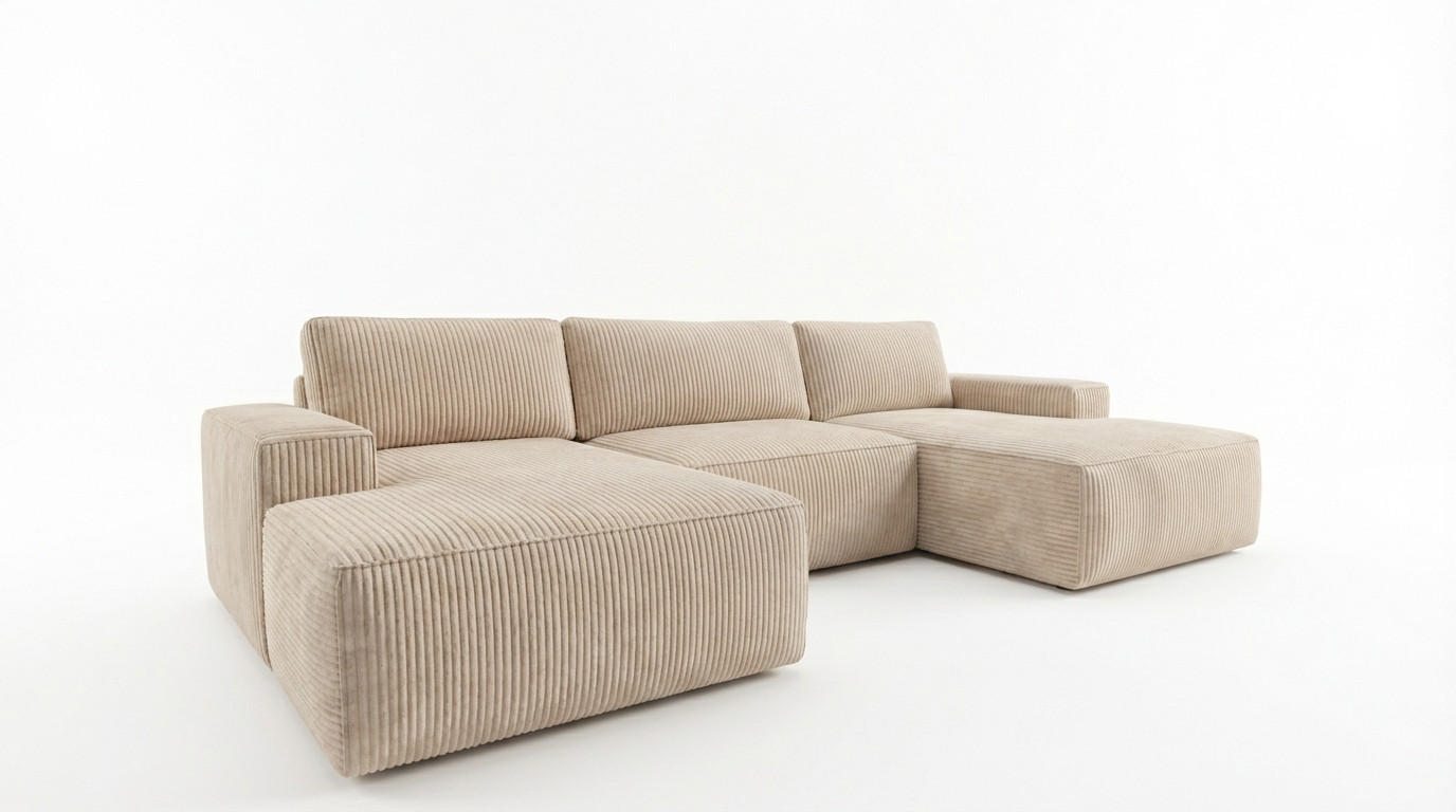 A&J MöbelLand Ecksofa Beige 362x170 cm