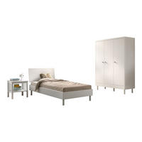 JUGENDZIMMER SET 90x200 Keeley Buche Weiß Holz Schrank Komfort Stabil - Weiß, Holz (55/190/146cm) - 58aufmkessel