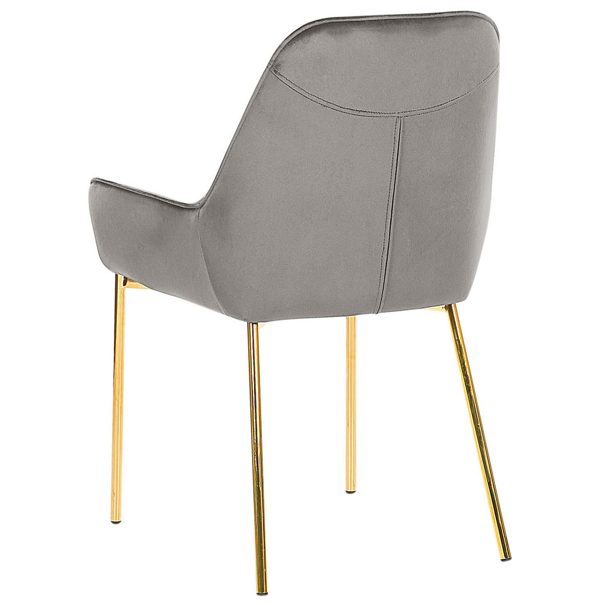 STUHL 2er-Set Samtstoff Grau Loverna - Grau, Textil/Metall (56/89/59cm) - Beliani