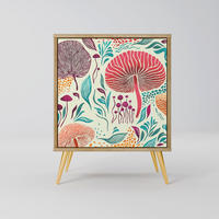 SIDEBOARD FUNGUS FANTASY, Eichefarben, 57,5x42x75,5 cm, Goldfarbene Metallfüße - Eichefarben/Goldfarben, Holzwerkstoff/Metall (57.5/75.5/42cm) - SpaceRebels