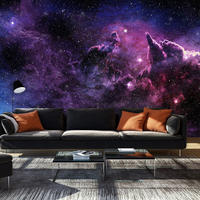 VLIESTAPETE Lila 350/245 cm - Blau/Lila, Textil (350/1cm) - KUNSTLOFT