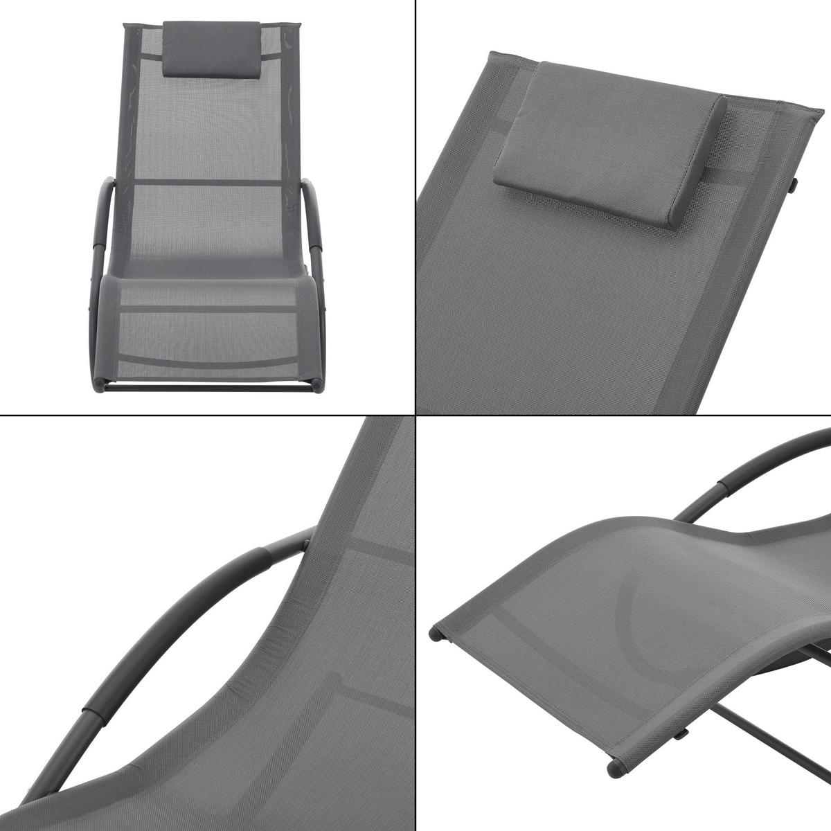 SCHAUKELLIEGE Tarent - Dunkelgrau, Metall (174/88/63cm) - [en.casa]