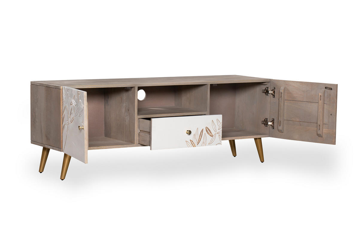 TV-SCHRANK Lars Holz Creme 41,5x140x40cm - Creme, Holz (140/41.5/40cm) - DELUKE